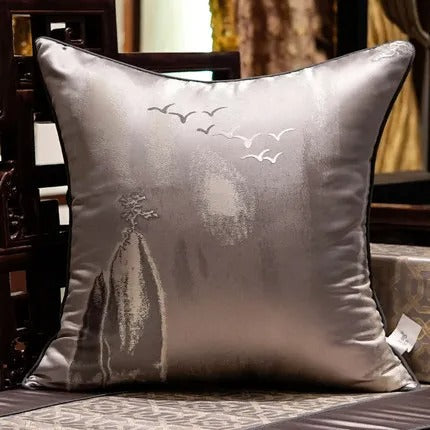 Chic Elegance Polyester Jacquard Square Embroidered Pillow Case / Ruchi