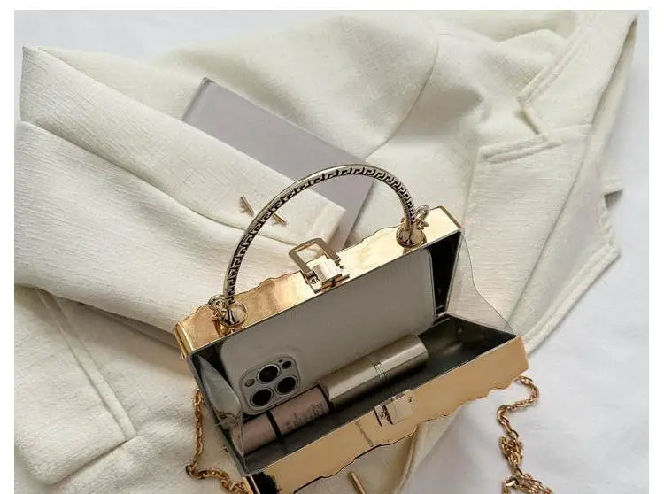 Luxury Modern Crossbody Metal Clutch Handbag / Ruchi