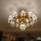 12 Heads Modern Remote Control LED Chandelier Fan Light