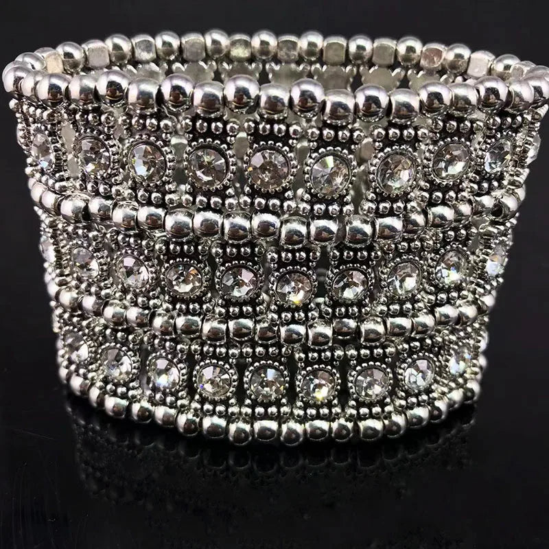 Classic Luxury Woven Glossy Round Stone Beaded Bracelet / Ruchi