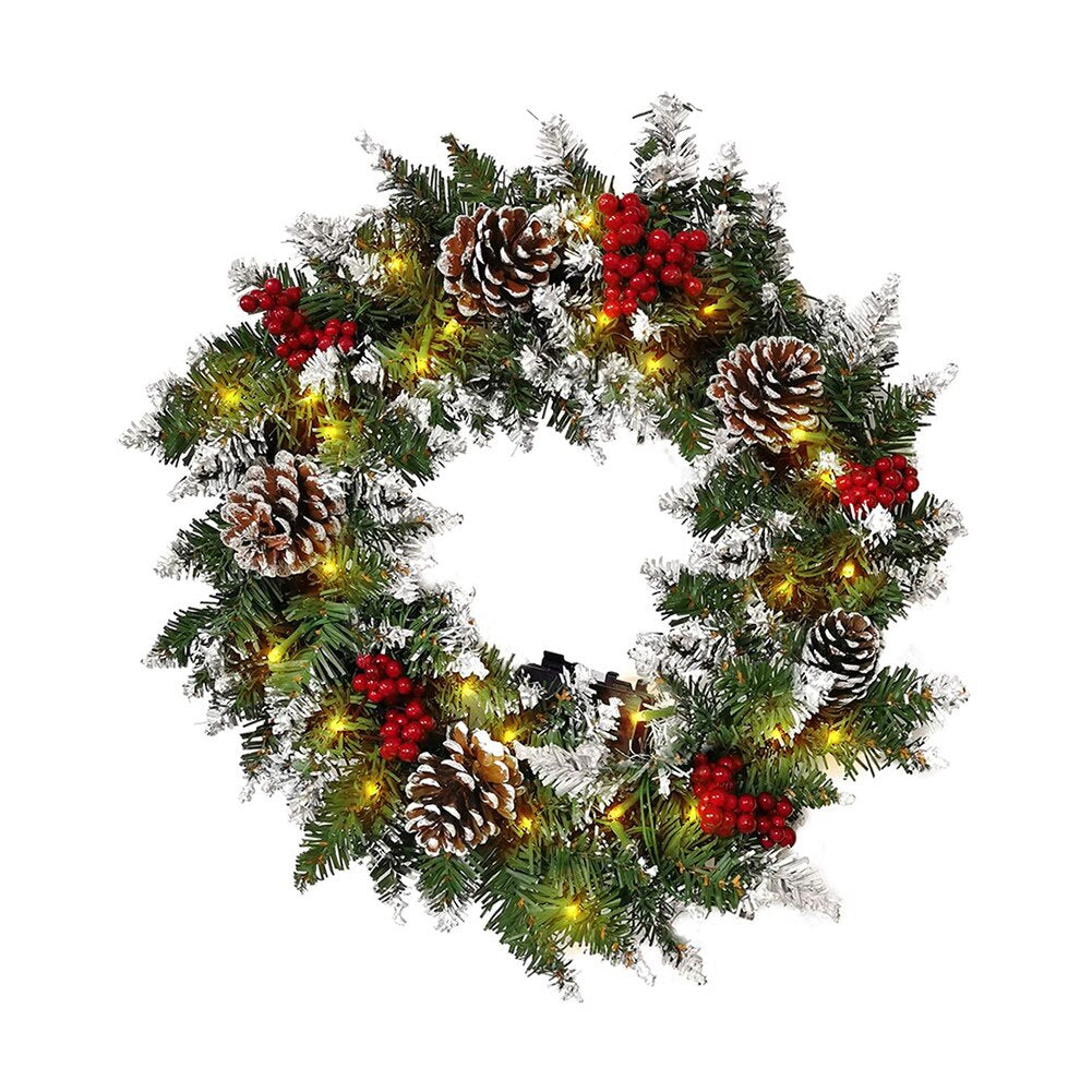 Artificial Pine Branches Round Garland Christmas Wreath With LED Light / Ruchi