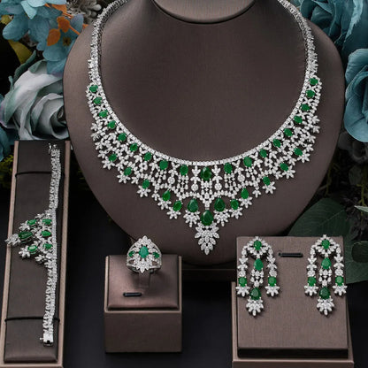 Enticing Luxurious 4 Pcs Cubic Zirconia Metal Jewelry Set / Ruchi