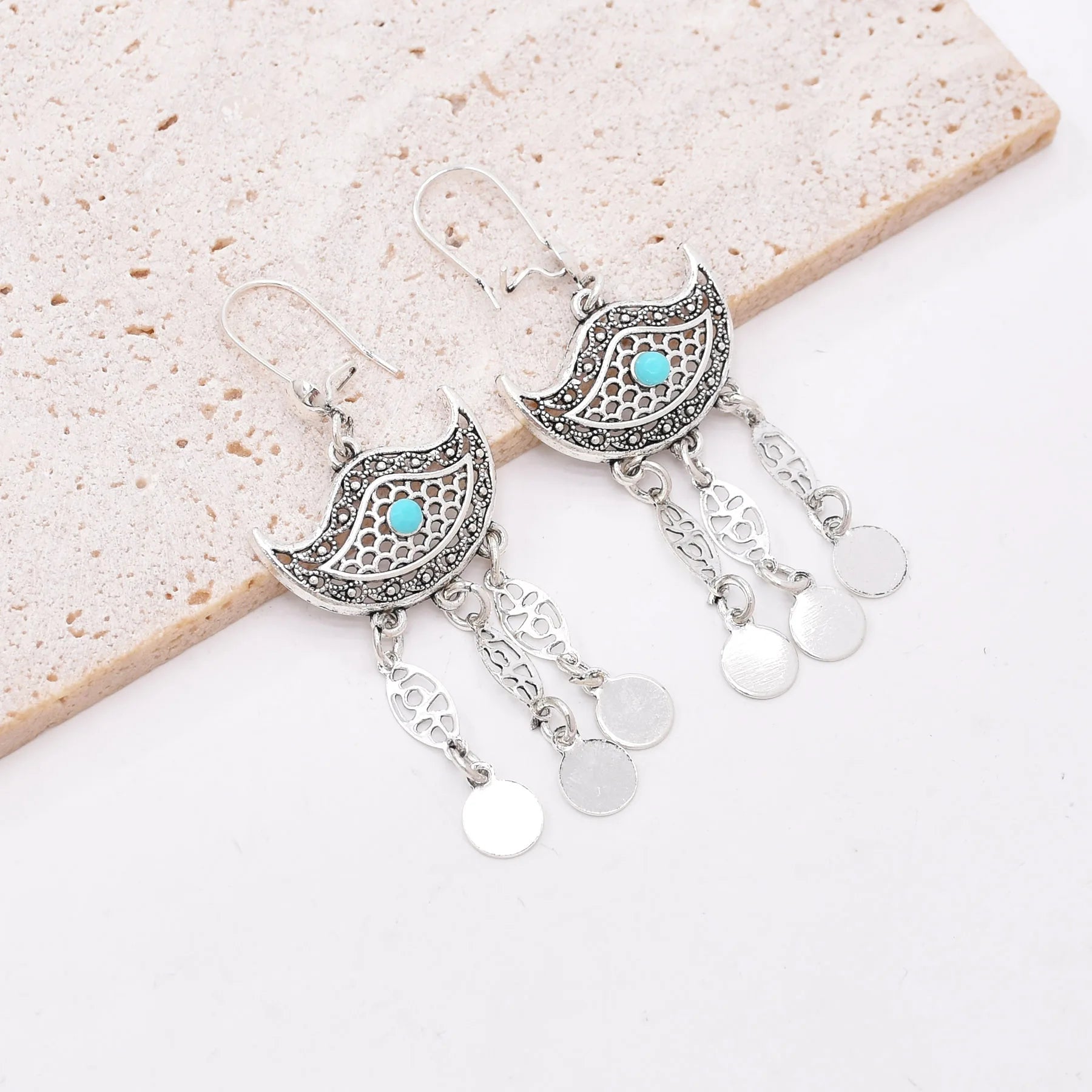 Bohemian Wave Shaped Coin Tassel Style Necklace Set / Ruchi