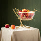 Bird Nest Design Glass Bowl With Brass Leg Fruit Tray / Ruchi