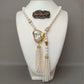 Endearing White Keshi Pearl Oval Pendant Necklace Chain / Ruchi