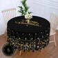 63" Christmas Pattern Embroidered Round Polyester Table Cloth / Ruchi