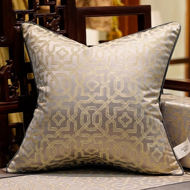 Chic Elegance Polyester Jacquard Square Embroidered Pillow Case / Ruchi