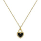 Enchanting Black And Gold Love Pendant Golden Metal Necklace / Ruchi