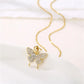 Enchanting Double Layered Crystal Figurine Pendant Clavicle Metal Necklace / Ruchi