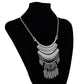 Bohemian Long Carved Coin Necklace / Ruchi