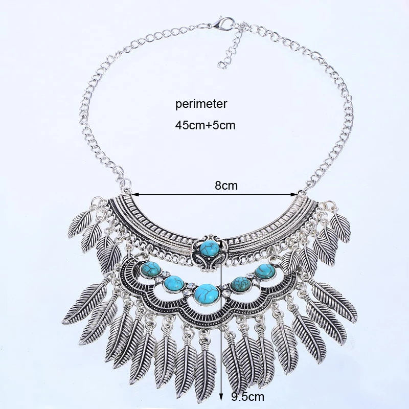 Bohemian Leaf-Shaped Vintage Necklace