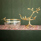 Bird Nest Design Glass Bowl With Brass Leg Fruit Tray / Ruchi