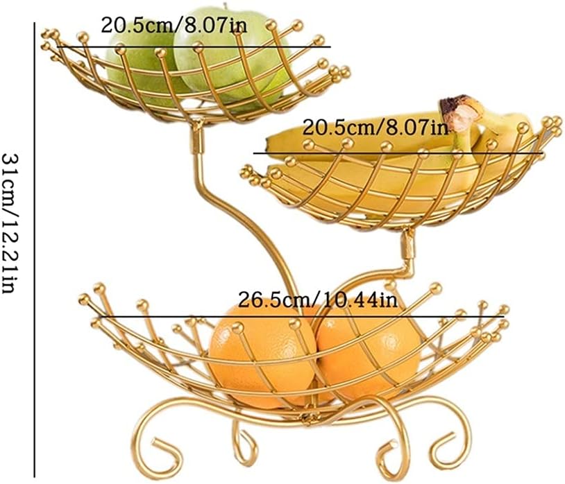 Multilayer Tray Grid Style Metal Fruit Basket Stand / Ruchi