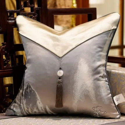 Chic Elegance Polyester Jacquard Square Embroidered Pillow Case / Ruchi