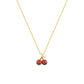 Charismatic Cherry Red Pendant Golden Metal Necklace For Women / Ruchi