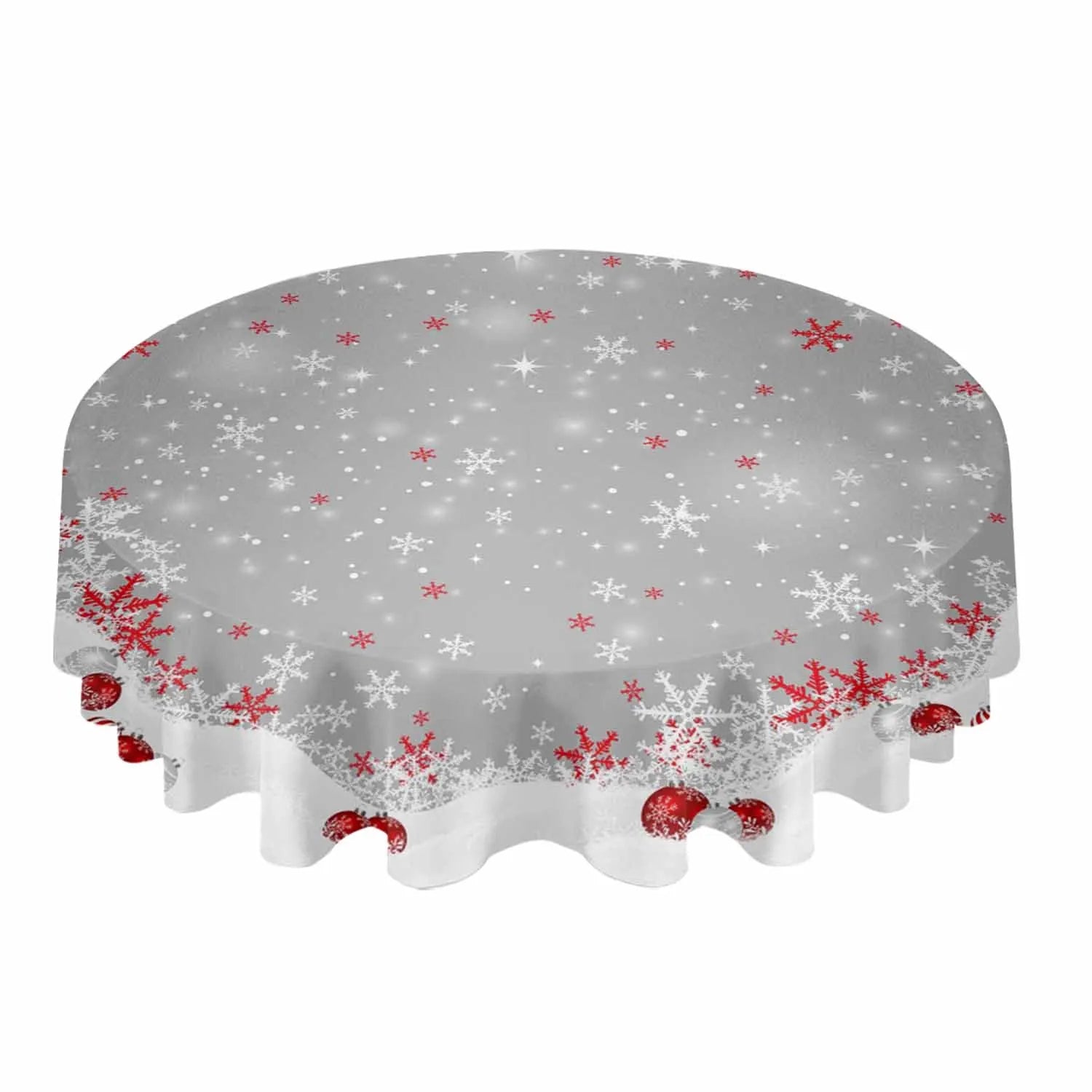 Christmas Decoration Printed Round Polyester Tablecloth / Ruchi