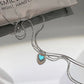 Dual Layered Transparent Love Shape Moonstone Pendant Silver Metal Necklace / Ruchi