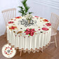 63" Christmas Pattern Embroidered Round Polyester Table Cloth