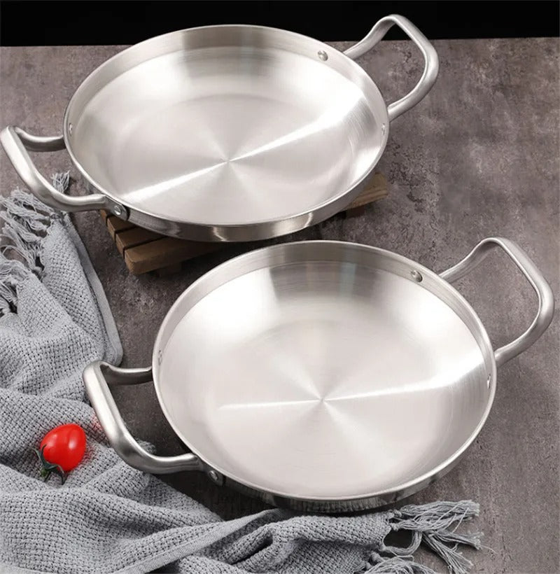 Elegant Brass Non Stick Cooking Pan With Handles / Ruchi