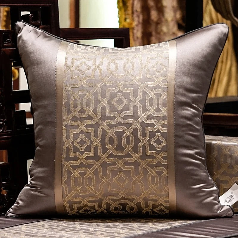 Chic Elegance Polyester Jacquard Square Embroidered Pillow Case / Ruchi