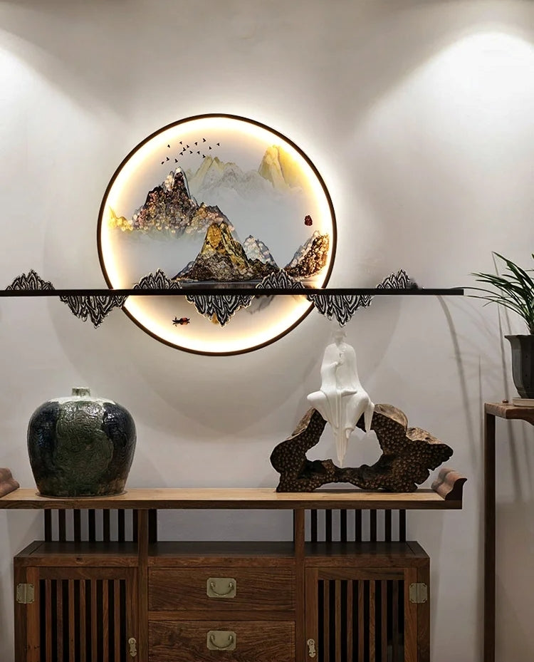 Classical Mountain Range Style LED Wall Lampshade / Ruchi