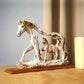 Endearing Muted Tone Galloping Horse Statue Showpiece / Ruchi