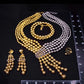 4 Pieces Two Tone Gold Plated Metal 4 Layer Round Bead Necklace Set / Ruchi