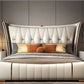 Modern Luxurious Leather King Size Bed With Night Stand / Ruchi