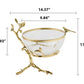 Bird Nest Design Glass Bowl With Brass Leg Fruit Tray / Ruchi