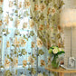 3D Floral Motif Transparent Polyester Fabric Window Curtain