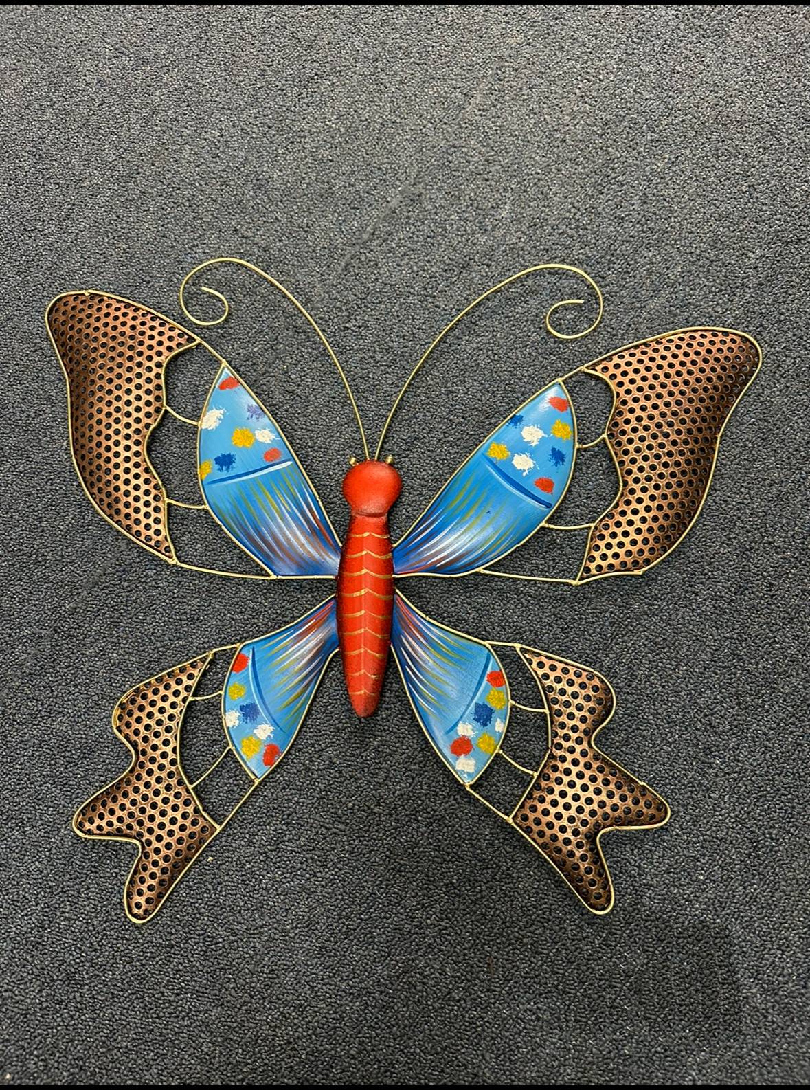 Enchanting Multicolored Butterfly Designed Metal Wall Decor / Ruchi