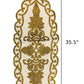 Enchanting Scalloped Edge Design Gold And White Beaded Table Runner / Ruchi