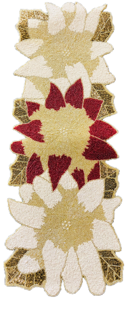 Endearing Multicolor Leaves Pattern Beaded Table Runner / Ruchi