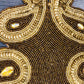 Paisley Textured Gold And Brown Beaded Table Runner / Ruchi