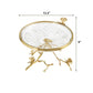 Creative Branch Legs Glass Top Brass Fruit Tray