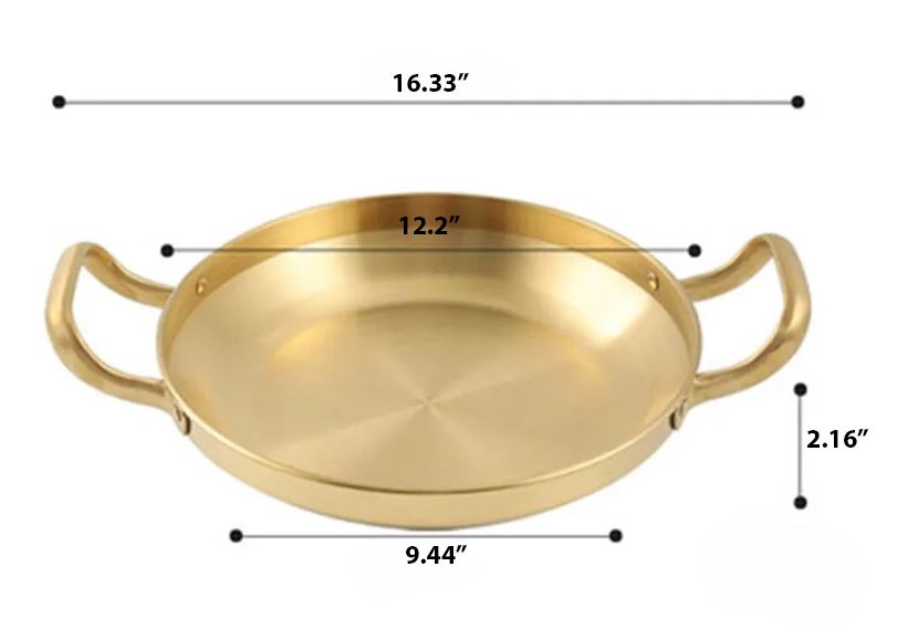 Elegant Brass Non Stick Cooking Pan With Handles / Ruchi