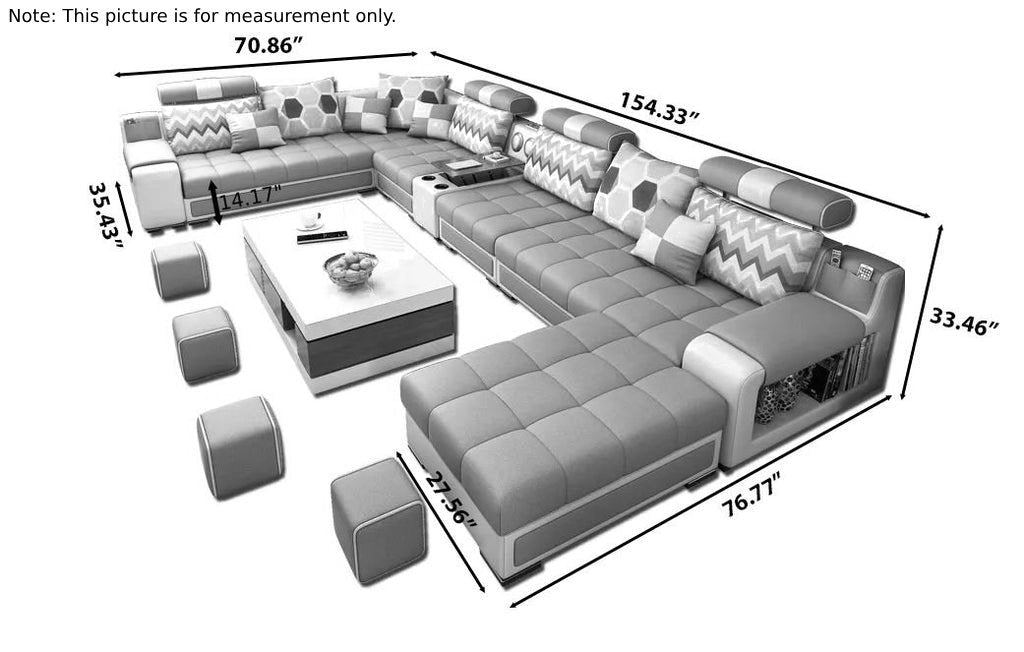 Esteemed Design Cozy Fabric Sectional Sofa Set / Ruchi 