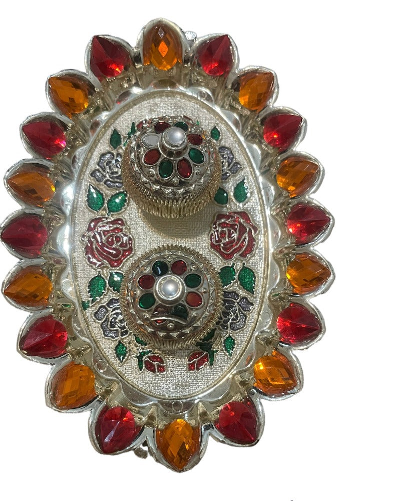 Set of Rakhi Lumba Thali And Puja Essentials For Raksha Bandhan / Ruchi