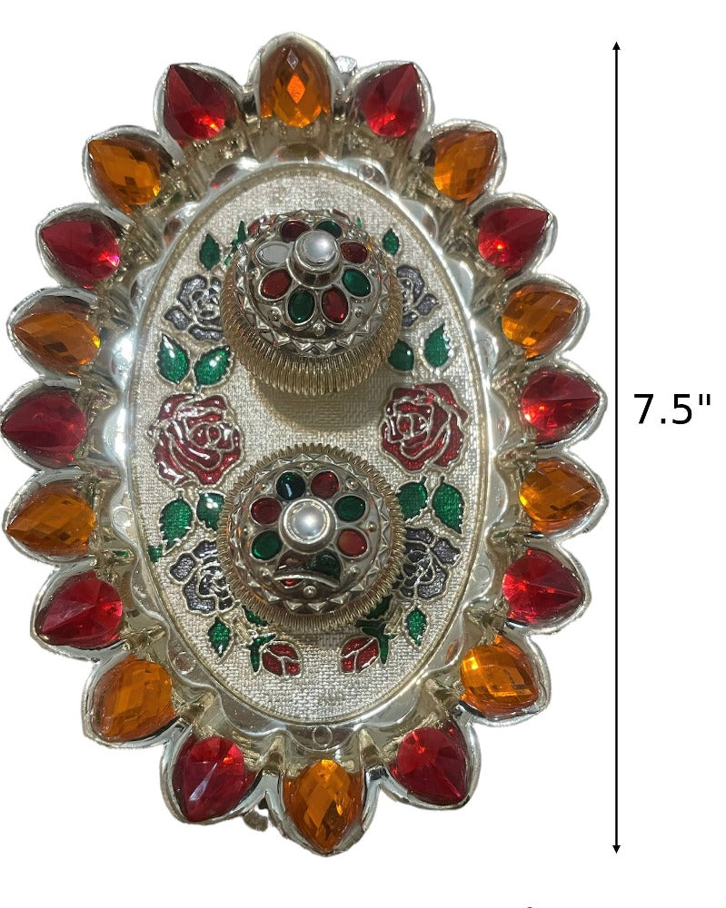 Set of Rakhi Lumba Thali And Puja Essentials For Raksha Bandhan / Ruchi