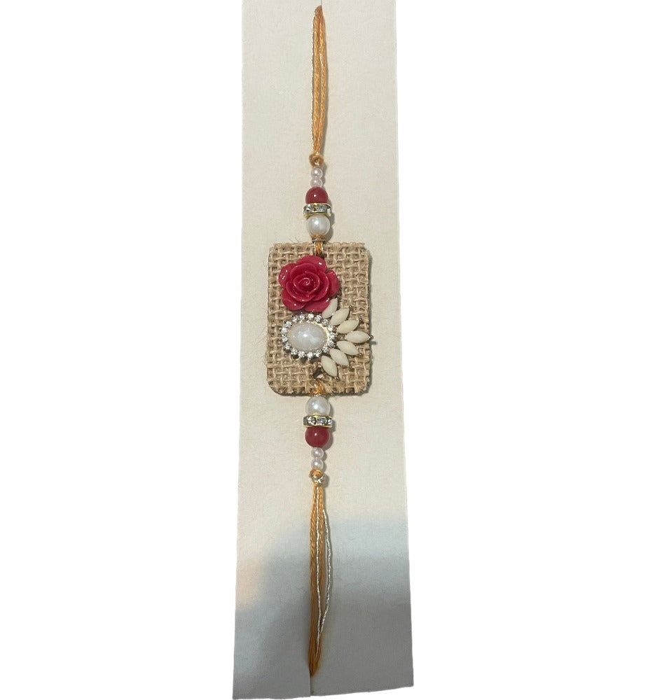 Enchanting Stone Adorned Thali And 2 Rakhi Set For Raksha Bandhan Celebration / Ruchi 