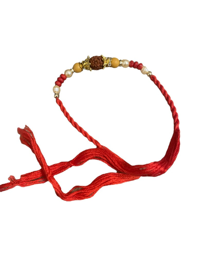 Endearing Raksha Bandhan Set Of Adorned Thali With Rakhi And Lumba / Ruchi