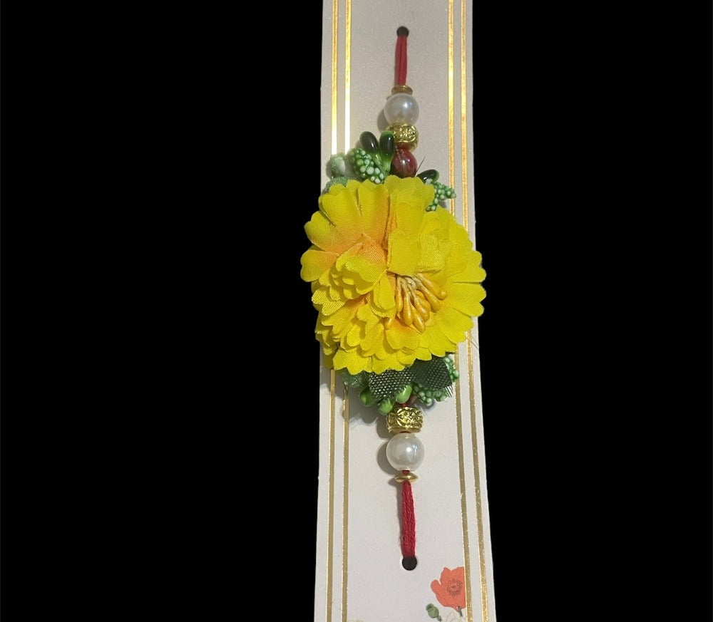 Ethnic Raksha Bandhan Thali Set With Flower Rakhi and Essentials / Ruchi