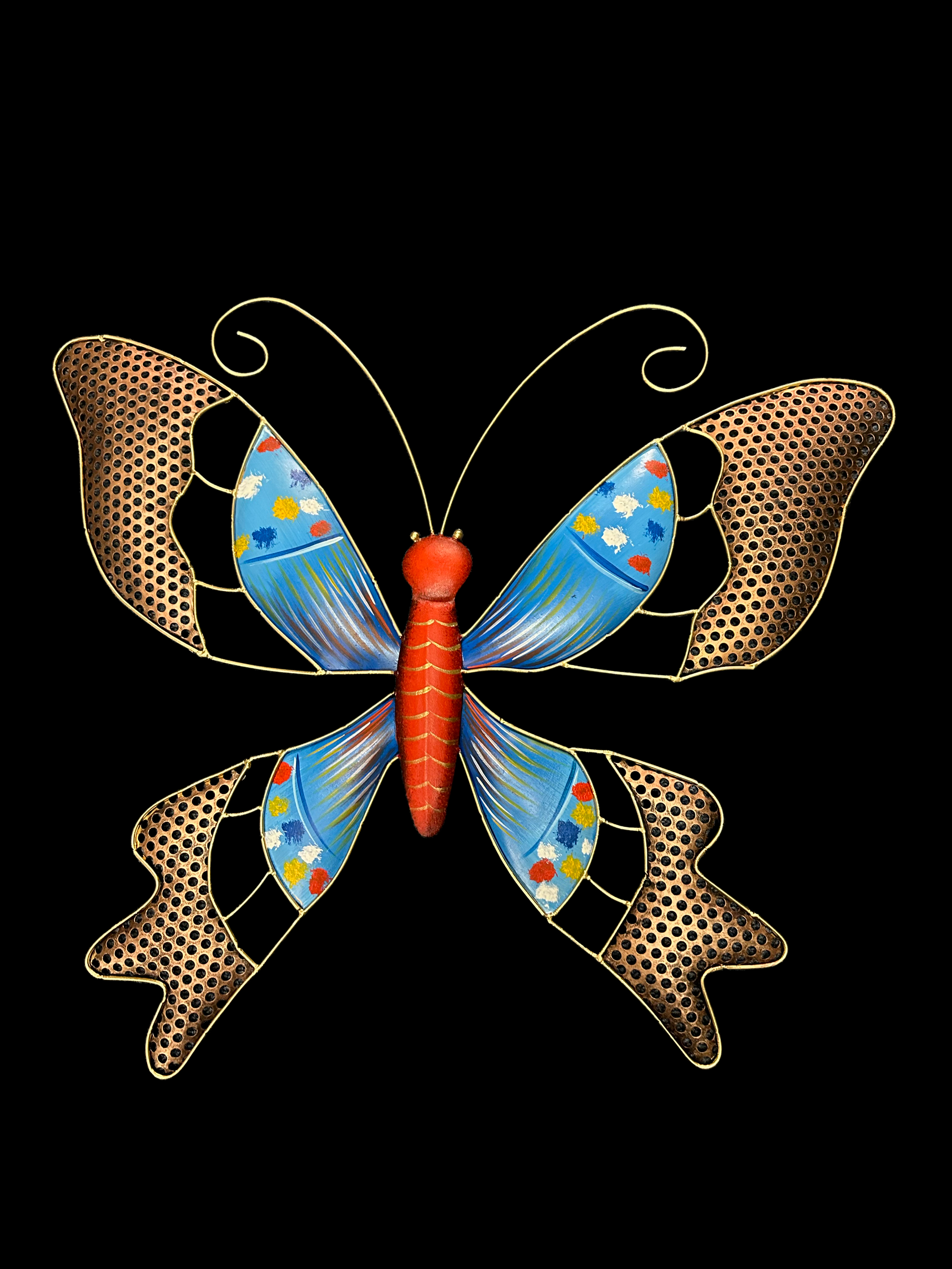 Enchanting Multicolored Butterfly Designed Metal Wall Decor / Ruchi