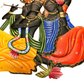 Mesmerizing Radha Krishna Playing Flute Metal Wall Decor / Ruchi