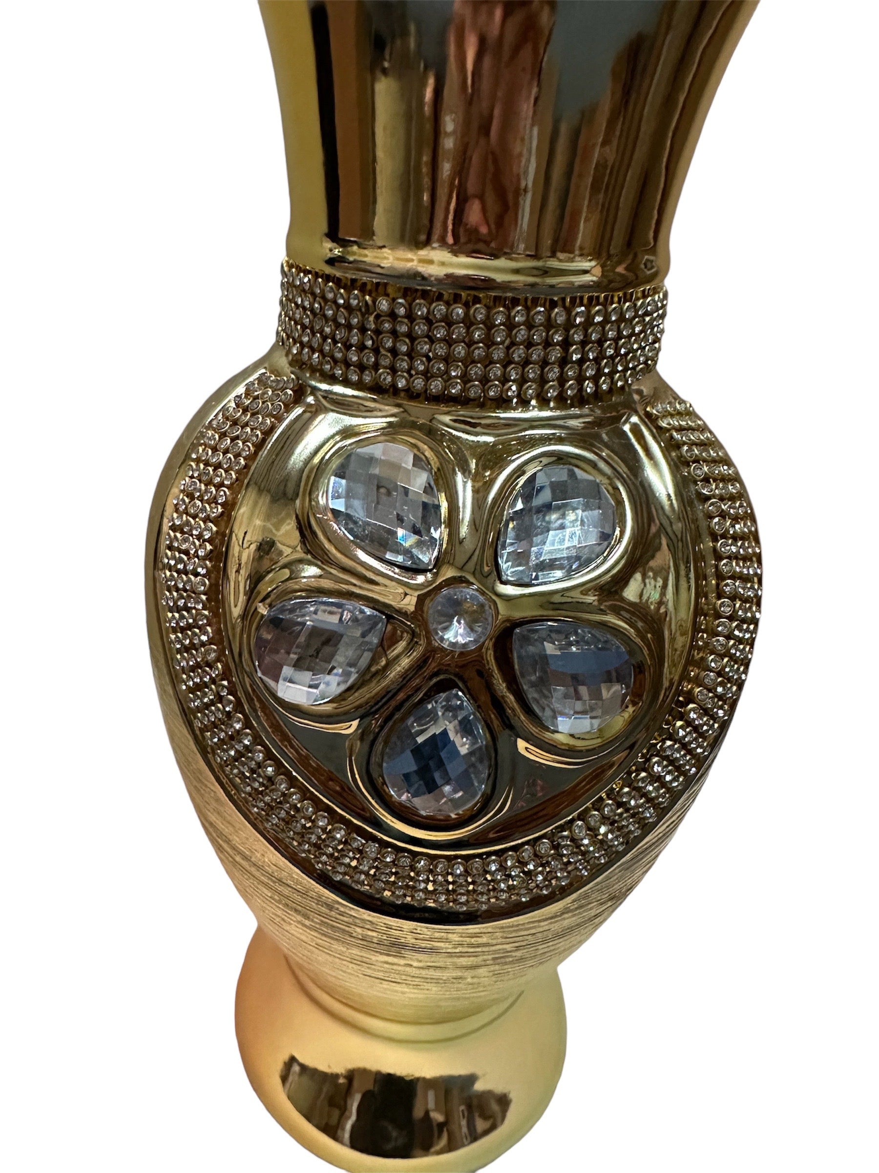 1 Pc Exquisite Gold Polished Ceramic Tabletop Vase / Ruchi