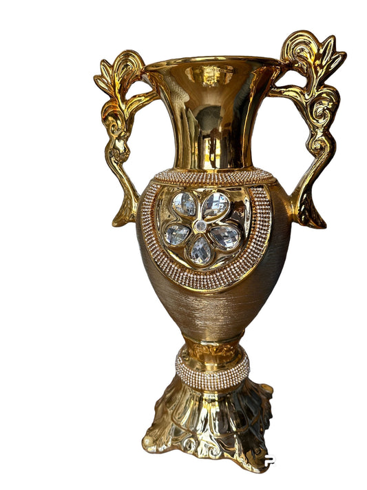 Antique Golden Colored Trophy Design Flower Vase / Ruchi