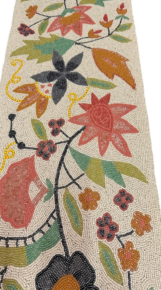 Enchanting Multicolor Floral Patch Beaded Table Runner / Ruchi