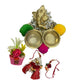 Divine Ganesha Raksha Bandhan Celebration Set With Thali, Rakhi And Lumba / Ruchi