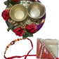 Complete Raksha Bandhan Thali Set with Rakhi, Roli, Chawal, and Dual Bowls / Ruchi