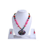 Endearing Semi Precious Stone Oval Pendant Vintage Necklace And Earrings Set / Ruchi